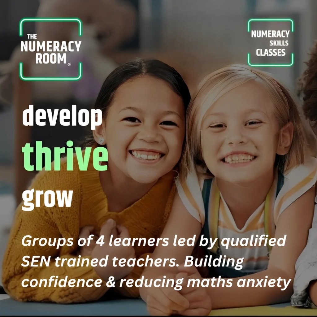 Groups of 4 learners led by qualified SEN trained teachers. Building confidence and reducing maths anxiety) Weekly Numeracy Classes - The Numeracy Room
